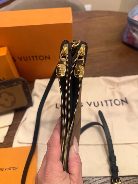 Louis Vuitton Brown Monogram Zip Coin Purse with Oversized LV Pouch - Picture 4 of 4